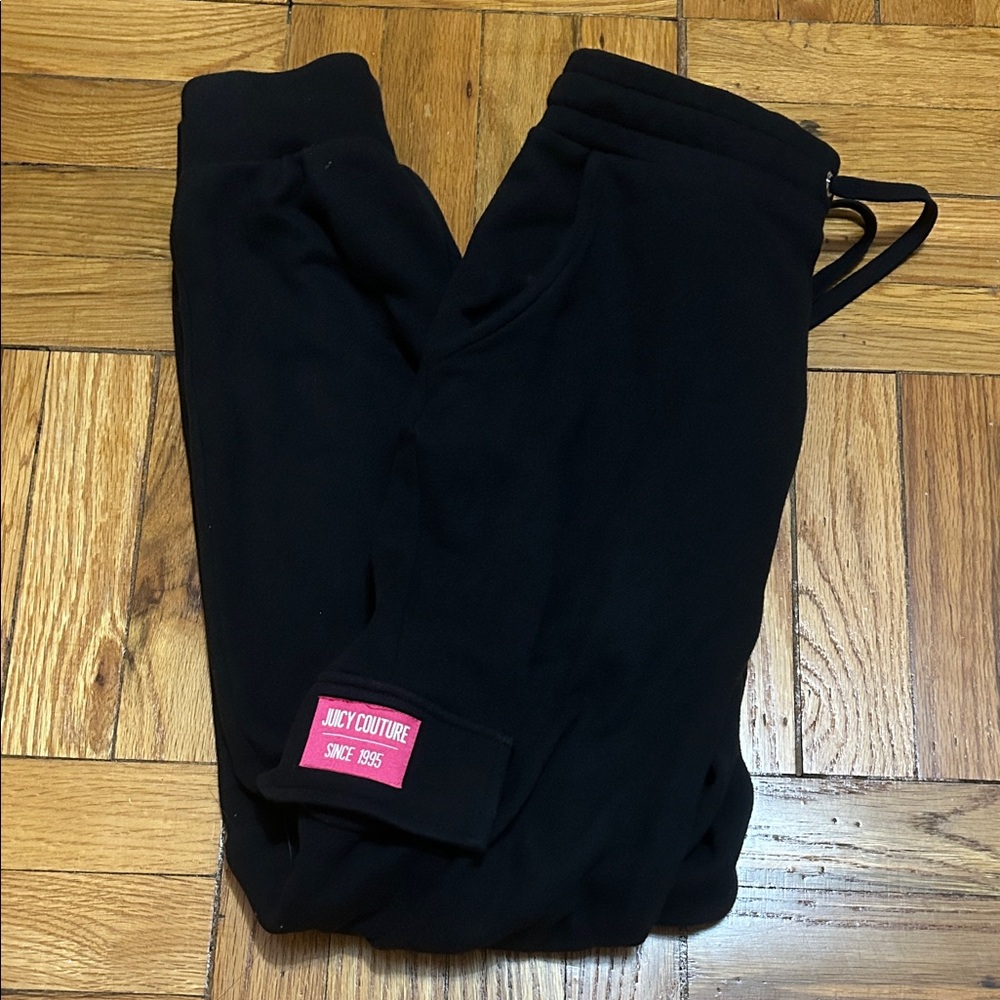 Juicy Couture Black Jogger Sweatpants Women’s XS Logo Patch